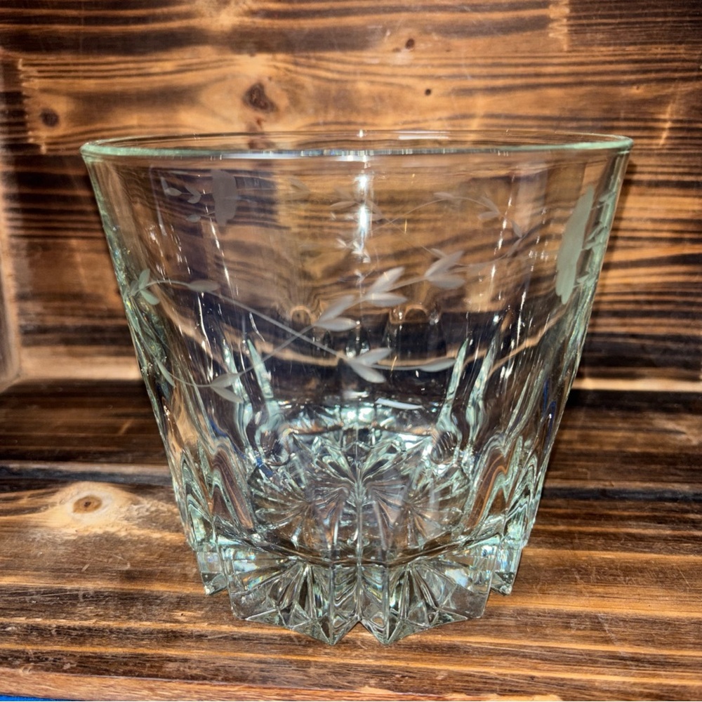 PRINCESS HOUSE Heritage Clear Crystal Cut Floral Design Ice Bucket